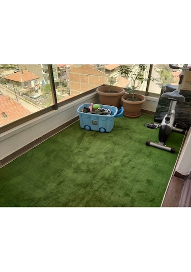 Yeşil Protokol Halı Özel Kesim Kaymaz Tabanlı Balkon Halısı (428912884)