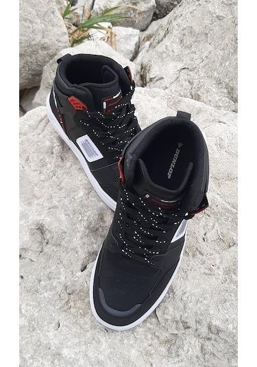 Dunlop 2238 Siyah-Kırmızı, Fuspetli Ortapedik Boğazlı Basket Spor Ayakkabı AYKSAYAK-000492
