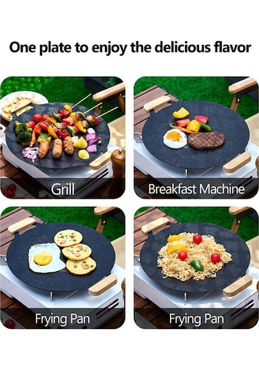 Ulzyvf Tencere Tava, Siyah Kore Kamp Barbekü Açık Izgara Ulzyvf Tencere Tava, Siyah Açık Hava Kore Barbekü Izgara Ulzyvf Tencere Tava, Siyah Kore Barbekü Izgara Kamp Siyah