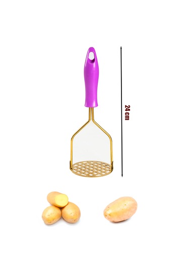 Porsima Paslanmaz Metal Patates Ezici Patates Ezeceği 24cm Mor