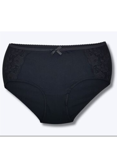 Tutku Elit 12' Li Bayan Yanı Dantelli Bato Bikini Külot 2401 Siyah