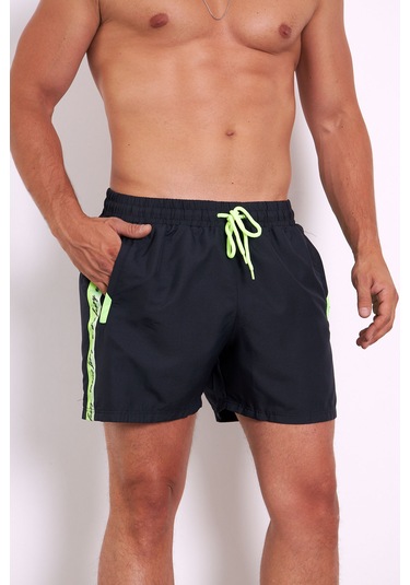 Enrico Ferry Erkek Lacivert Cepli Hızlı Kuruyan Deniz Şortu 2512l