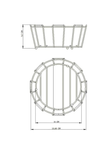 Siyah Çok Amaçlı Oval Köşeli Kare Sepet - Metal Paslanmaz Siyah