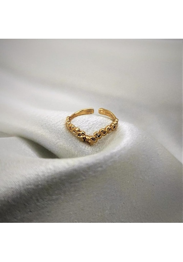 GOLD KAPLAMA KARARMAZ TAÇ FİGÜR ALTTAN AYARLI EKLEM YÜZÜK-YÜZÜK14 Altın