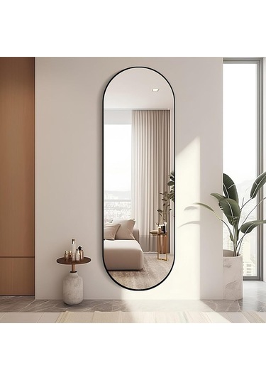 Model Alfa Dekoratif Ayna Boy Aynası Mdf 180cm X 62 Cm Elips Ayna 180 X 60 Siyah Antno27s Siyah