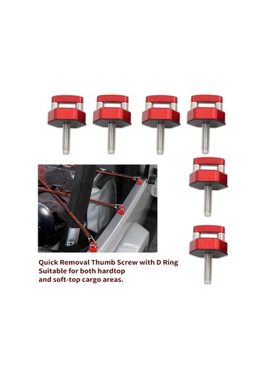 Symbee Alüminyum Alloy Hızlı Çıkartma Parmak Somunu, Kırmızı, 6 Adet, Yuvarlak Basamaklı, 6.1cm X 3.9cm, Armatür Dahil