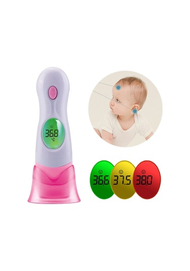 Sones Gt Kızılötesi Vücut Termometresi Dijital Lcd Elektronik Termometre Kulak Alın Çocuk Ateş Sağlık Bakım Aracı Pembe