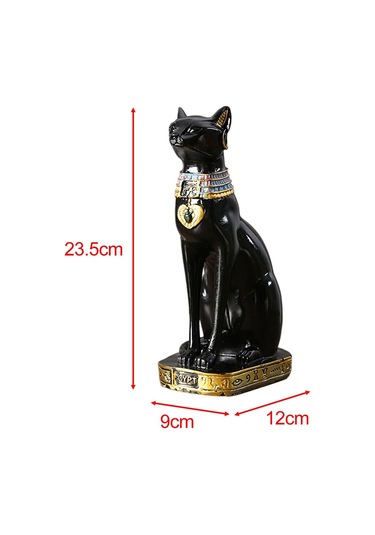 Suntek Magideal Kedi Tanrıça Bastet Heykeli Hayvan Siyah 9 x 12 x 23.5 CM