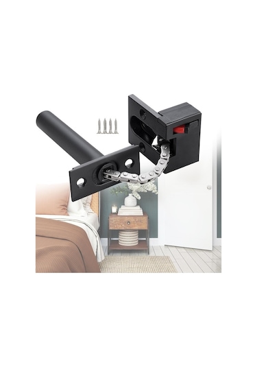 Besthome1 Suntek Kapı Zinciri Kilidi, Anti Çalma Donanım, Siyah