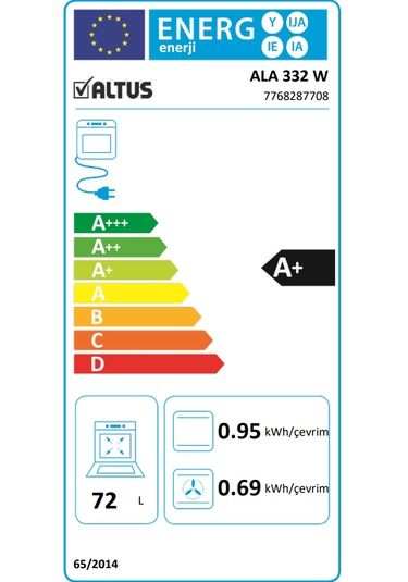 Altus Ala 332 W Ankastre Fırın Beyaz
