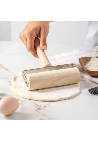 Porsima 2076 Ahşap Saplı Rulo Merdane - Oklava