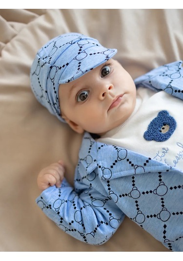 Mini Pakel Şık Şapkalı Bebek Takımı 473571025 Açık Mavi