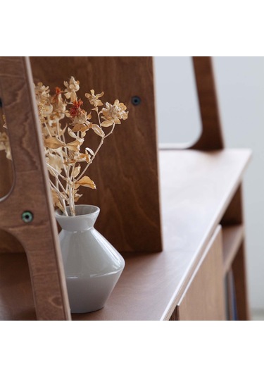 Woodesk Branch, Ahşap Kitaplık Ve Raf Ünitesi, 190x140, Tik Renk