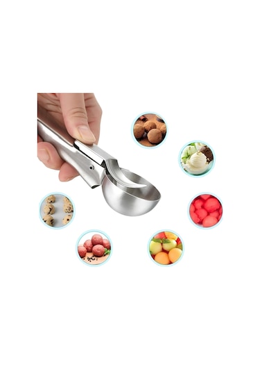 Çelik Kurabiye Helva Sunum Kaşığı Top Dondurma Kaşığı Cin50