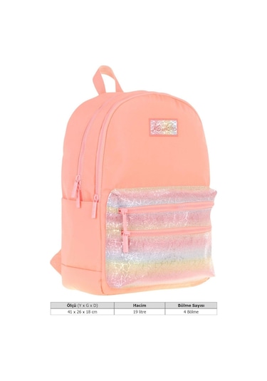 Kaukko Magic Dreams Kız Çocuk Dört Bölmeli Somon Okul Sırt Çantası İlkokul+ortaokul - K1818 Somon