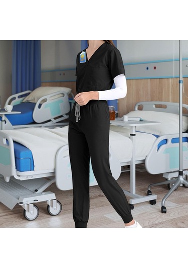 Dolıty Hemşirelik Üniformaları Fırçalama Seti Kısa Xl-siyah