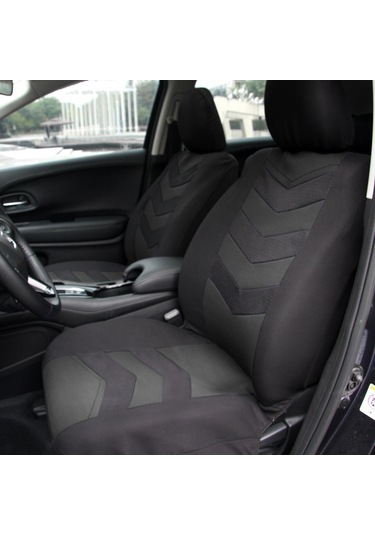 Shineyee Ön Koltuk Kılıfı 4'lü Set Siyah+koyu Gri, Yeni Tasarım, Lomber Yastık, Konforlu Sürüüş, Üniversal Uyum Otomobil, Kamyonet, Minivan, Suv