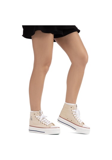 Benetton Bn 30939 3114 Bej Kadın Spor Ayakkabı 001