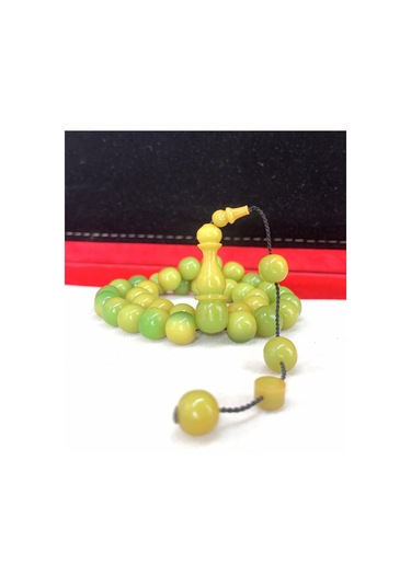 Tesbihci Yeşil Küre Model Sıkma Kehribar Tesbih