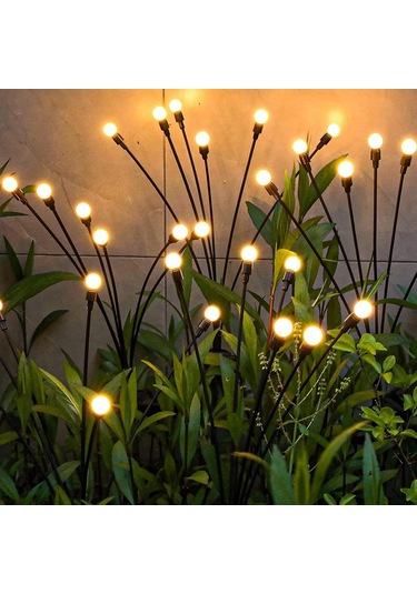 Xindoker Danlıkt Güneş Enerjili Bahçe Aydınlatma, Romantik Ortam İçin Esnek Çubuklu Led Işık Sistemi, Otomatik Açma/kapama, Yağmura Dayanıklı Siyah