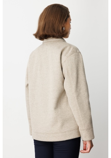 Ekol Kadın Torba Cepli Kısa Kaşe Mont 6087 Vizon Vizon