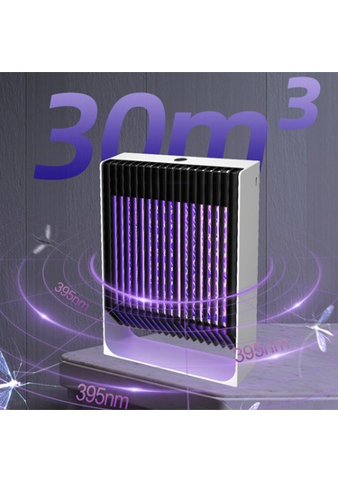 Lemestar Duvara Asılabilir Dikey Evcil Elektrik Şoku Sinek Öldürücü Lambası - Mor Işık İç诱, Şarj Edilebilir Siyah Model