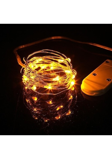 Sıcak Beyaz Parti Pil Aydınlatma Düğün Lambası Dıy Led Güneş Işıkları Yanıp Sönen Dize Işık Romantik 5m 50led Sıcak Beyaz