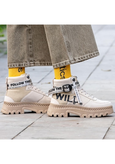 Belt Kadın Bot - Bej 001