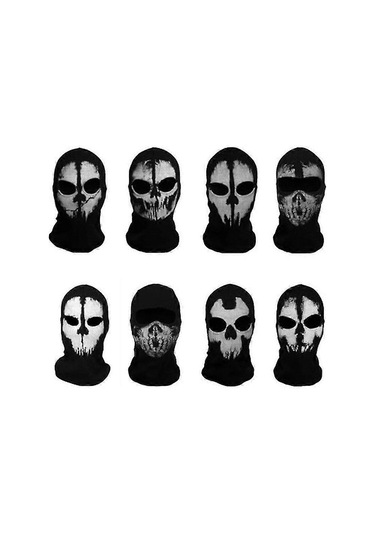 Siyah Maske Balaclava Bere Şapkalar Erkekler Hayalet Kafatası Tam Kapsama Sıcak Maske Kapüşonlu Şapka Ggorros Hombre Casquette Bbalaclava Diğer