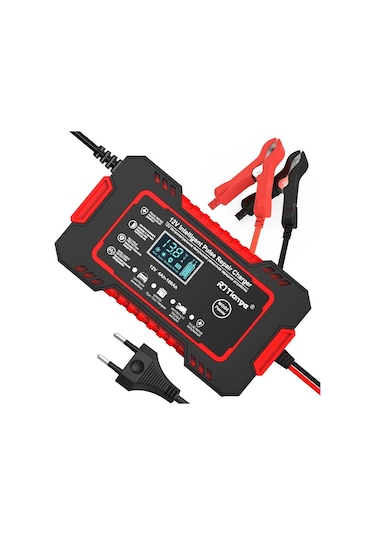 12v 6a Akıllı Araba Motosiklet Lcd Ekran Araç Akü Onarım Hızlı Şarj Cihazı Islak Kuru Jel Kurşunasit