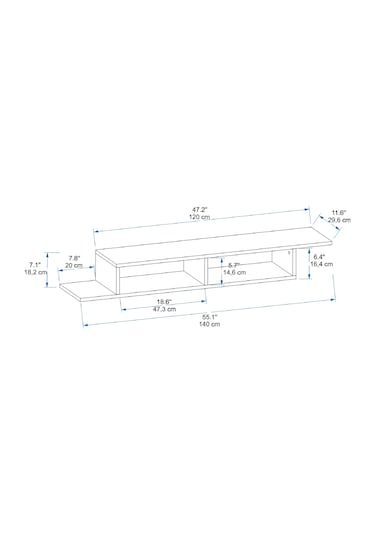 Arnetti Duvara Monte Muson Tv Sehpası Antrasit