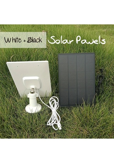 Xuweiwei Siyah Tekli Paket Dusuk Voltaj Guvenlik Kameralari Icin 360 Derece Donuslu Kolay Kurulumlu Gunes Paneli Usb C Ve Micro Usb Uyumlu