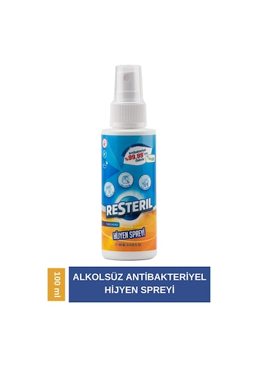 Resteril Antibakteriyel Doğal Alkolsüz Dezenfektan Günlük Hijyen Spreyi 100 ML