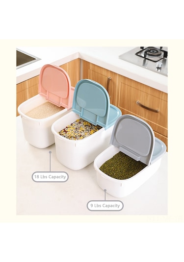 Mufunye 8kg Mavi Pp Mamül Yemek Saklama Kutusu - Hermetik Kapaklı, Nem Koruyucu, Pirinç/un/evcil Hayvan Yemi Depolama Kabı Mavi