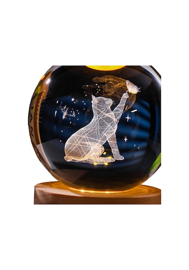 Suntek Magideal Çalışma Için Usb Kablosu Ile 6cm Şeffaf Top Gece Kedi Çok Renkli