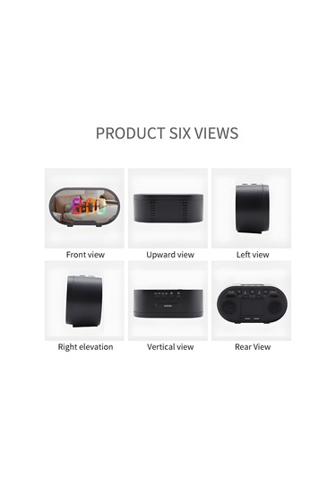 Gajeena Rgb Led Ekranlı Banyo Aynası Alarm Saat - 12/24 Saat, 2 Alarm, Uyku Modu, Sürekli Işık Regülasyonu, Ses Ayarı, Usb Şarj Portu - Siyah Pil Dahil Değil