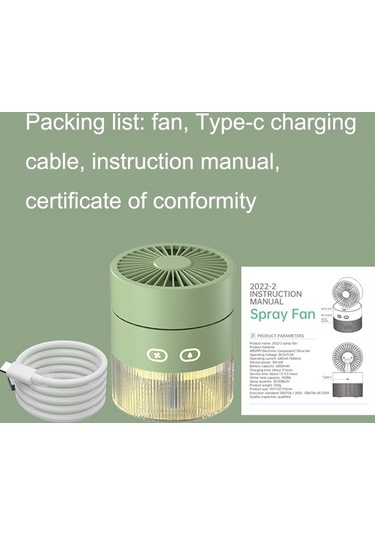 Cbtx OM008 Şarjlı Masaüstü Katlanır Su Püskürtmeli Mini Fan Vantilatör