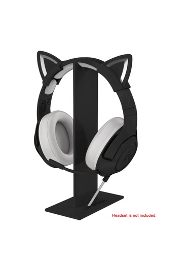 Kosona Onıkuma Abs Materyal Kullanılarak Yapılmış, Bölünür Bilgisayar Kulaklık Tutucu, Siyah Renkli Gösterim Rafı