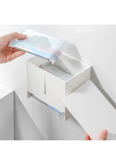 Homyl Duvara Monte Doku Kutusu Kapağı Beyaz-12x13.5x9.2cm Beyaz 12x13.5x9.2cm