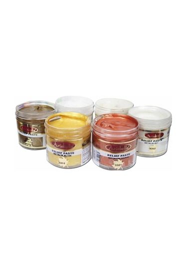 Artebella Metalik Rölyef Pasta ARPM0001 50 cc 6'Lı Set-1