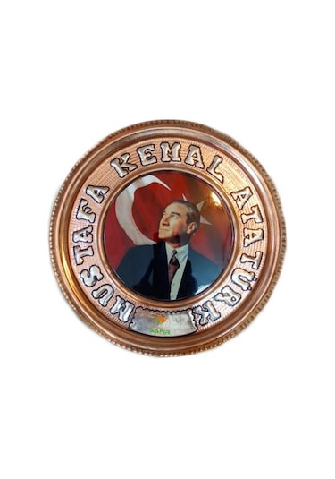 Bakır Duvar Tablosu M.k. Atatürk Tablo Özel Elişçiliği 25 Cm A++