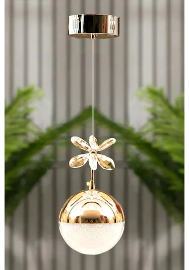 Kelebek Gold 3 Renk Ledli Kristal Taşlı Modern Led Avize Koridor Çocuk Odası Oturma Odası Gold