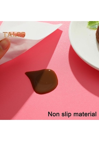 Koyu Mavi Yalıtım Pedi Kolay Temiz Suni Deri Placemat Ev Mutfak İçin Isıya Dayanıklı Masa Koruma Mat Koyu Mavi