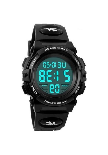 Novahub Skmeı 1258 Multifunction Outdoor Sports Night Light Waterproof Wrist Watch, Size: S Black Multi-color, Renkli Çok Renkli