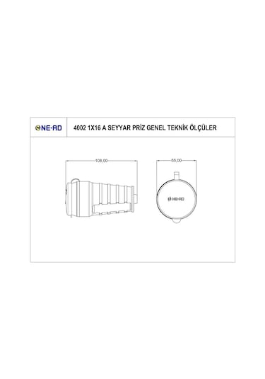 Ne-Ad Kauçuk Seyyar Dişi Fiş 1x16A 4002