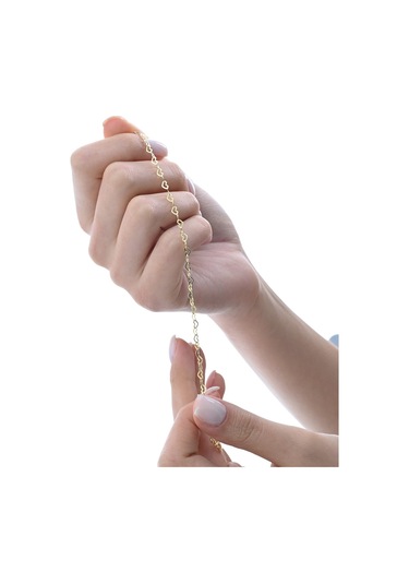 Gümüş Altın Yaldızlı Tasarım Birbirine Bağlı Kalpler Zincir Bileklik Barcode Gümüş