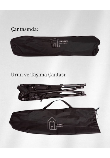 3 Kademe Yatabilen Sırtlı, Katlanabilir, Sünger Takviyeli 150 Kg Kapasiteli Lüks Kamp Sandalyesi Siyah