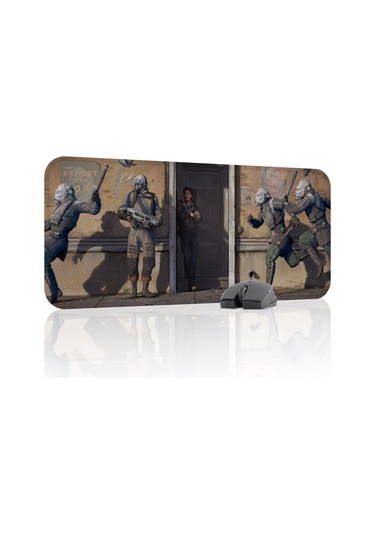 Half Life Kaymaz Dikişli Kauçuk Oyuncu Mousepad V4 - 70x30 Xl Gaming Mouse Pad Fare Altlığı