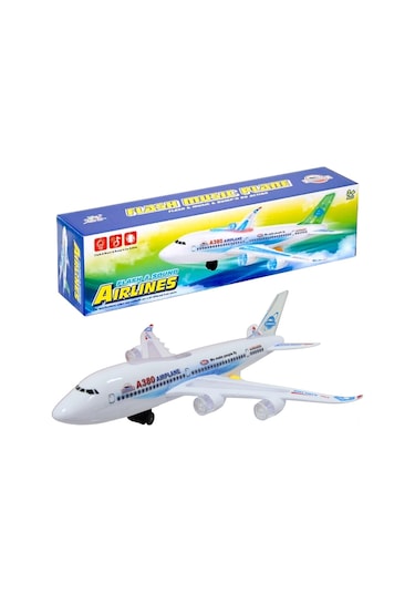 Pilli Işıklı Sesli A380 Çarp-Dön Uçak
