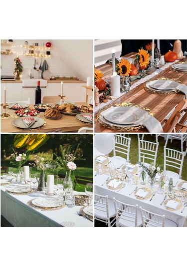 Xiaaokeji Tek Kullanımlık Yuvarlak Gül Altın Amerikan Servisi İnce Örgü Mat Altın